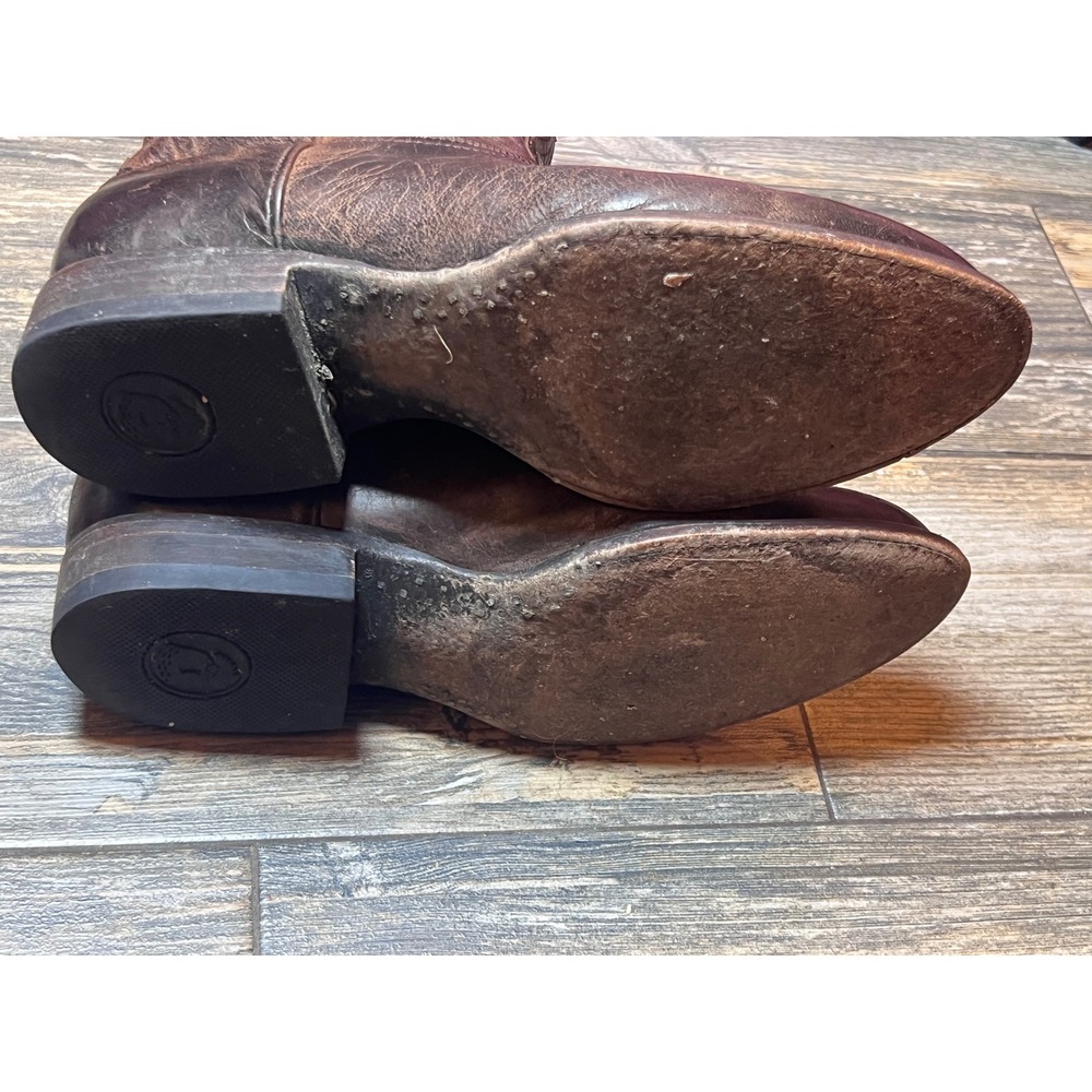 JRC & Sons Mens Brown Distressed Leather Western Roper Cowboy Boots Size 9 EE - Picture 13 of 15